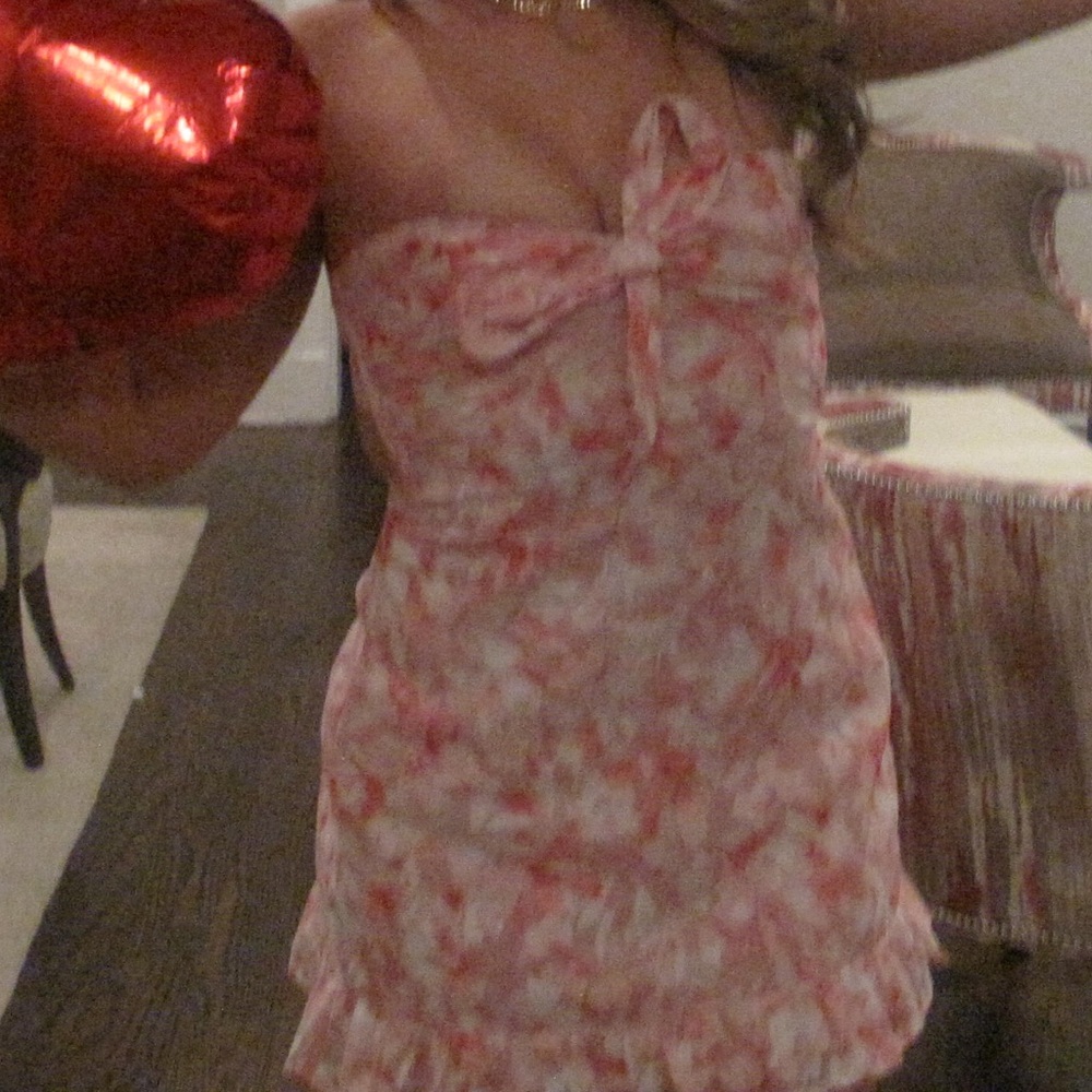 Pink and Red hello Molly Floral Dress